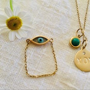 MEJURI evil eye chain ring